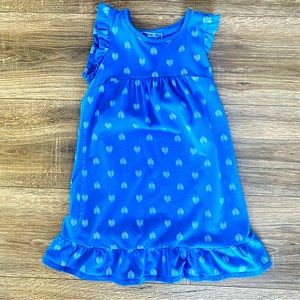 Girls Cotton Blue with White Hearts Dress Size 6
